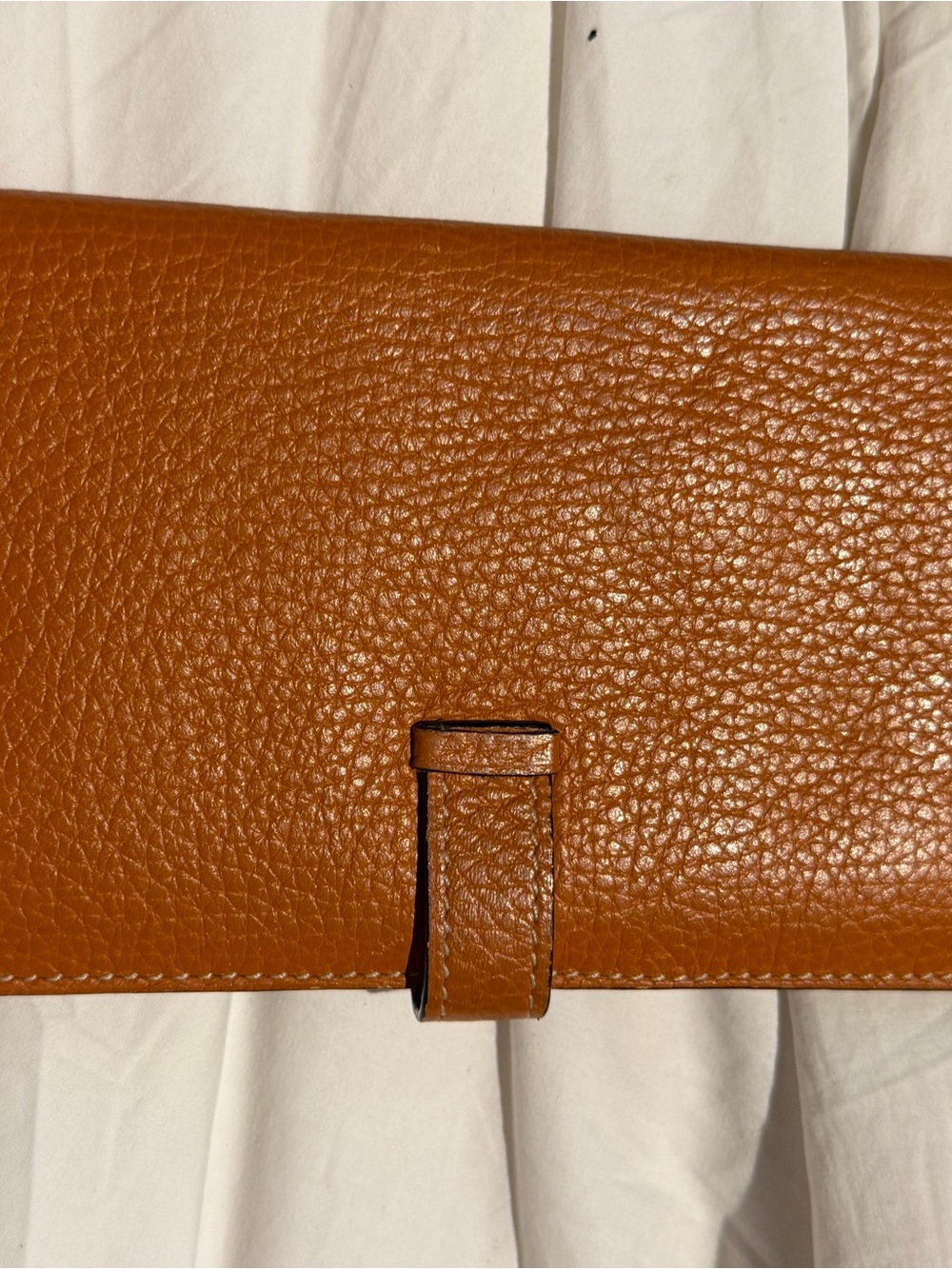 Hermes Cognac Brown Togo Leather Wallet with Silver H Closure - Picture 3 of 14